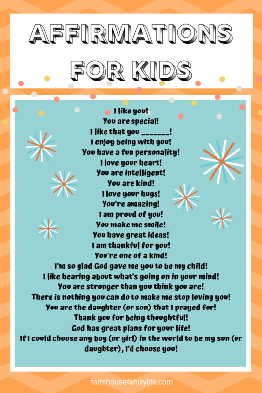 Affirmations for Kids
Ideas for speaking life and encouraging words